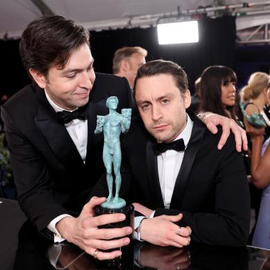 Backstage with Nicholas Braun and Kieran Culkin at the 30th Annual Actor Awards