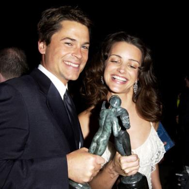 Backstage Rob Lowe and Kristin Davis at the 8th Annual Actor Awards