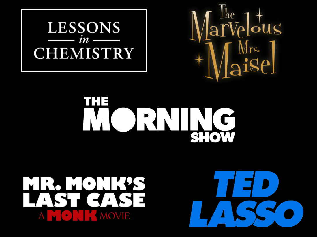 Television DVDs - Lessons in Chemistry, The Marvelous Mrs. Maisel, The Morning Show, Mr. Monk's Last Case, Ted Lasso