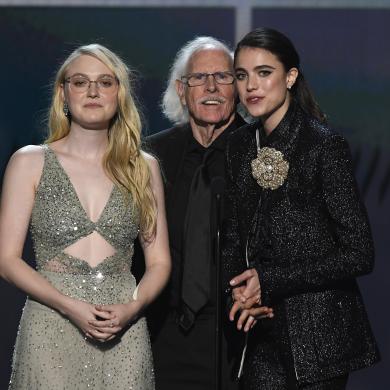 (L-R) Dakota Fanning, Bruce Dern, and Margaret Qualley