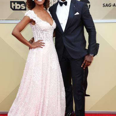 Actors Ryan Michelle Bathe (L) and Sterling K. Brown