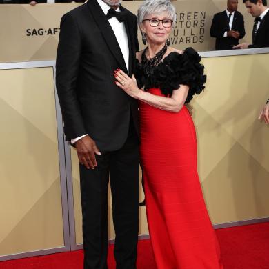 Morgan Freeman (L) and Rita Moreno