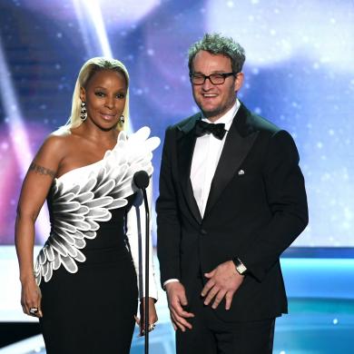 Mary J. Blige (L) and Jason Clarke