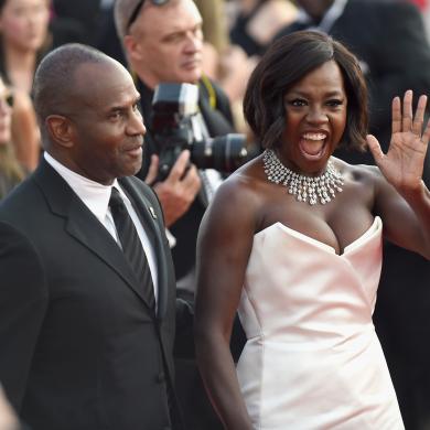 Actors Julius Tennon (L) and Viola Davis