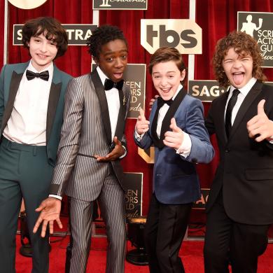 Finn Wolfhard, Caleb McLaughlin, Noah Schnapp, and Gaten Matarazzo